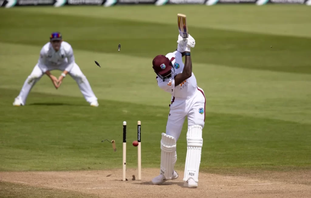 Wood smashed the middle stump of Alzarri Joseph