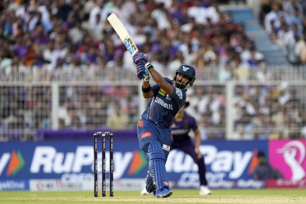 Nicholas Pooran Smashes A Maximum to Reach Fifty