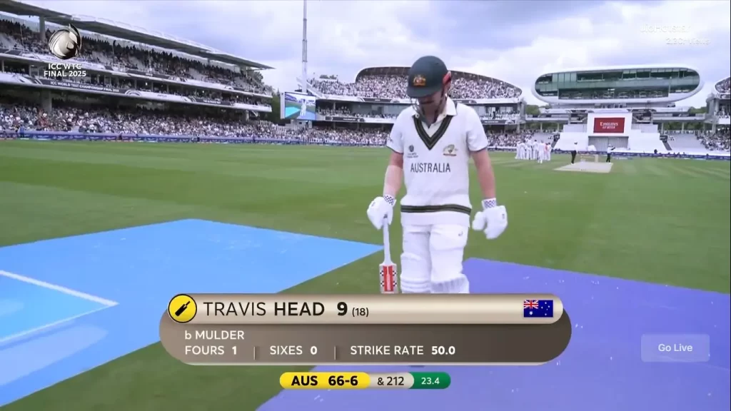 Travis Head Bowled By Wiaan Mulder