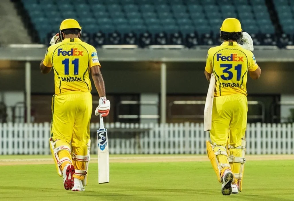 Sanju Samson and Ruturaj Gaikwad in a practice match ahead of CSK vs RR