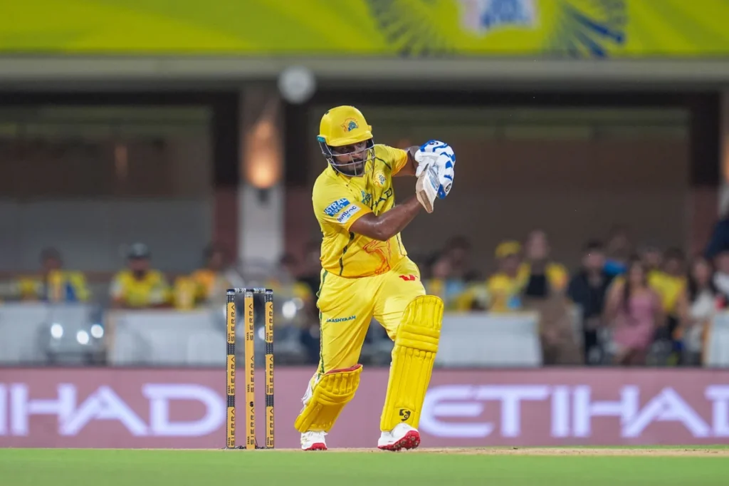 Sanju Samson batting against DC in IPL 2026