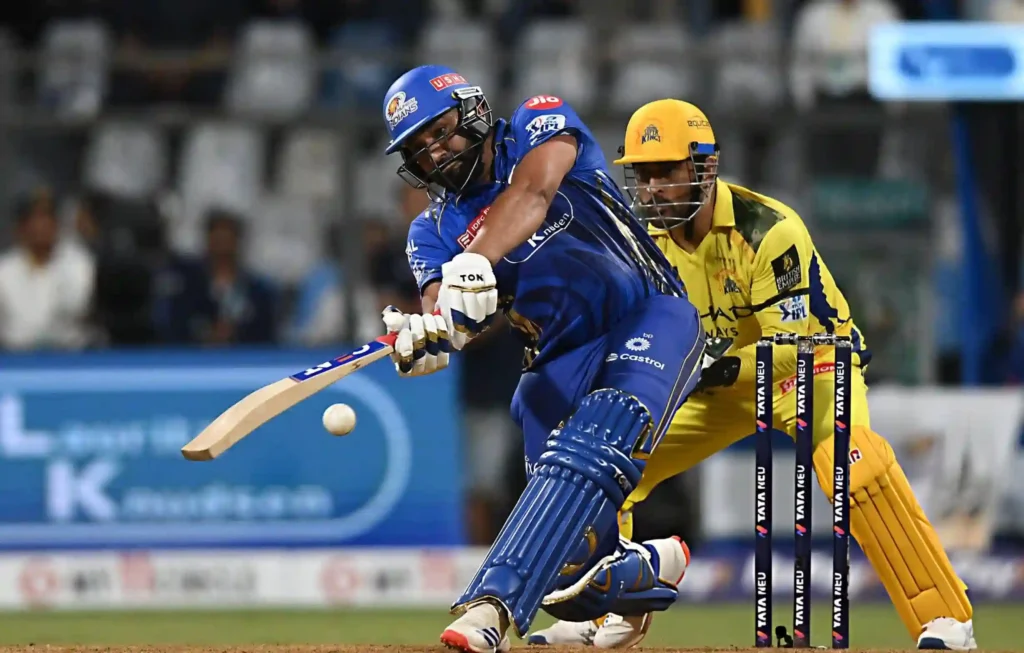 Rohit Sharma and MS Dhoni in a MI vs CSK match