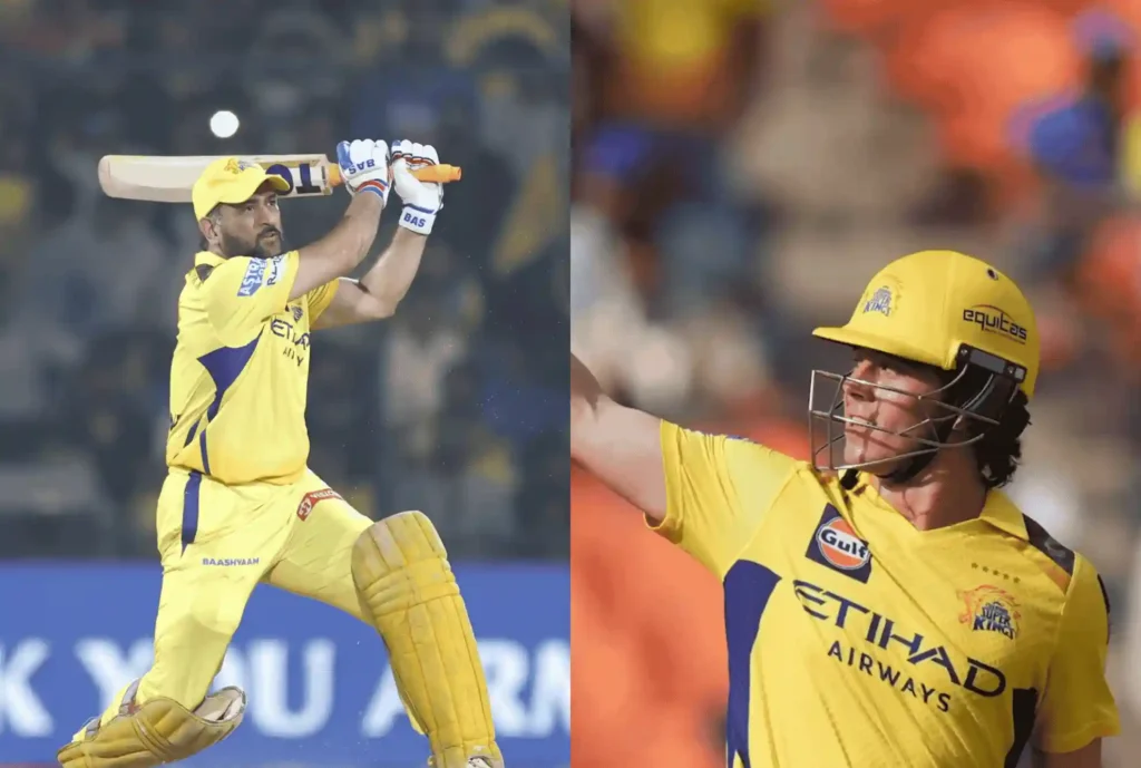 MS Dhoni And Dewald Brevis