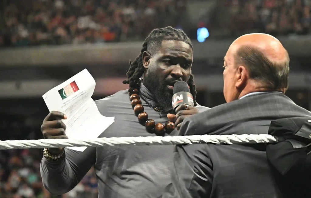 WWE Raw Highlights: Oba Femi confronting Paul Heyman during WWE Monday Night Raw at the Jerome Schottenstein Center in Columbus, Ohio