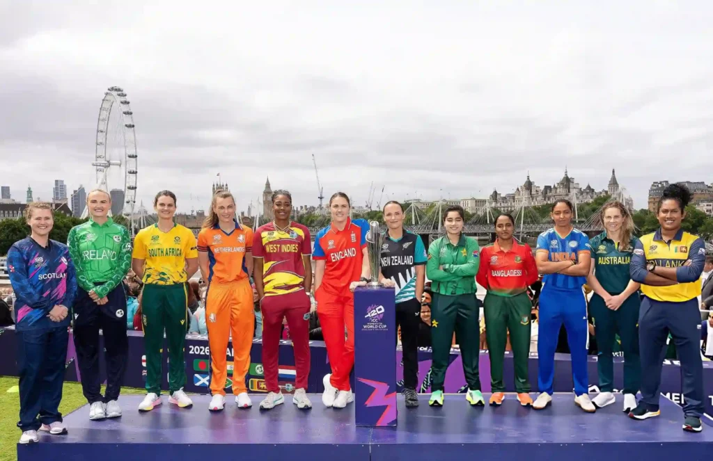 ICC Women’s T20 World Cup captains posing for photo