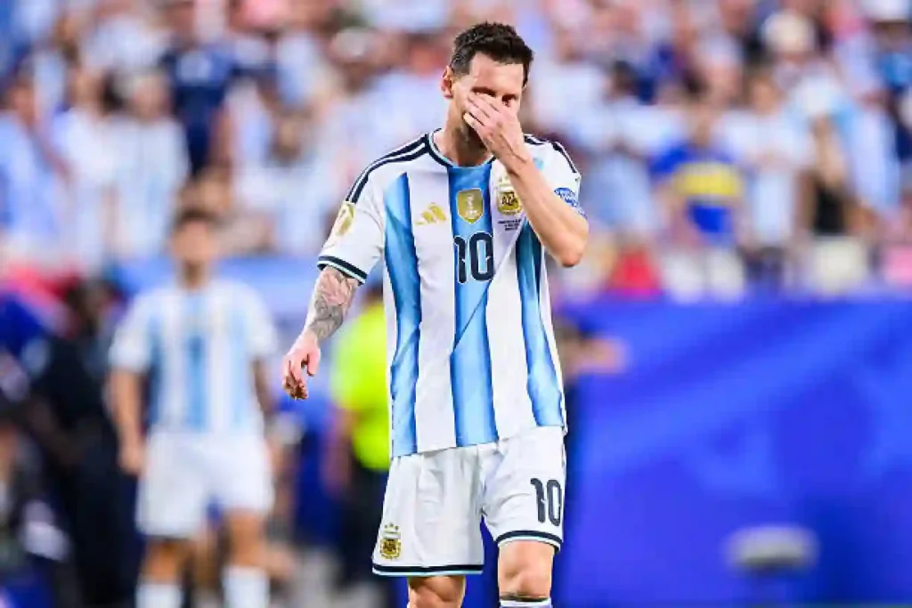 Lionel Messi crying after scoring against Algeria in FIFA World Cup 2026