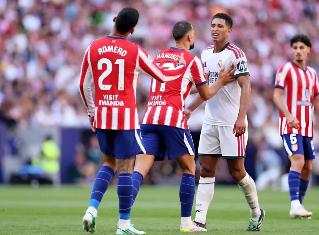 Jude Bellingham and Cuti Romero Clash in Heated Madrid Derby Exchange Jude Bellingham and Cuti Romero
