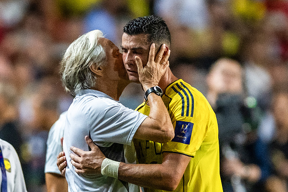 Jorge Jesus Says Cristiano Ronaldo Will Decide His Portugal Future Jorge Jesus embraces Cristiano Ronaldo